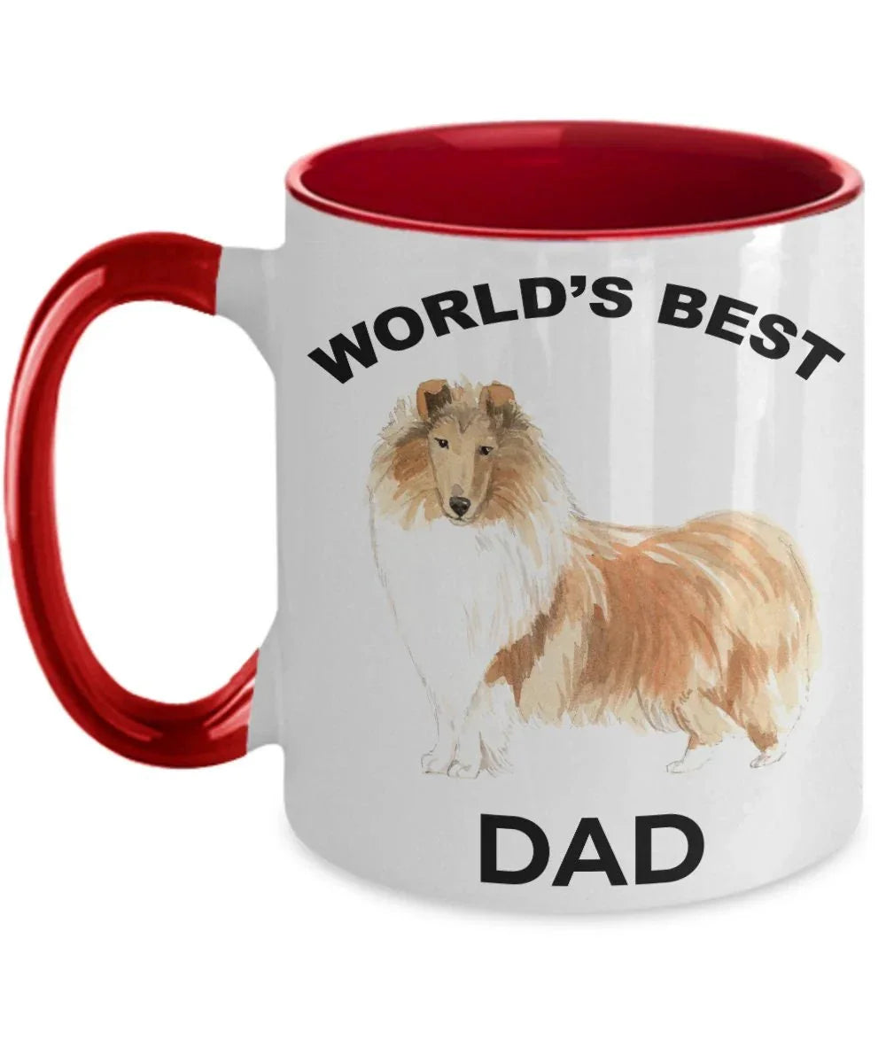 Collie Dog best Dad coffee mug