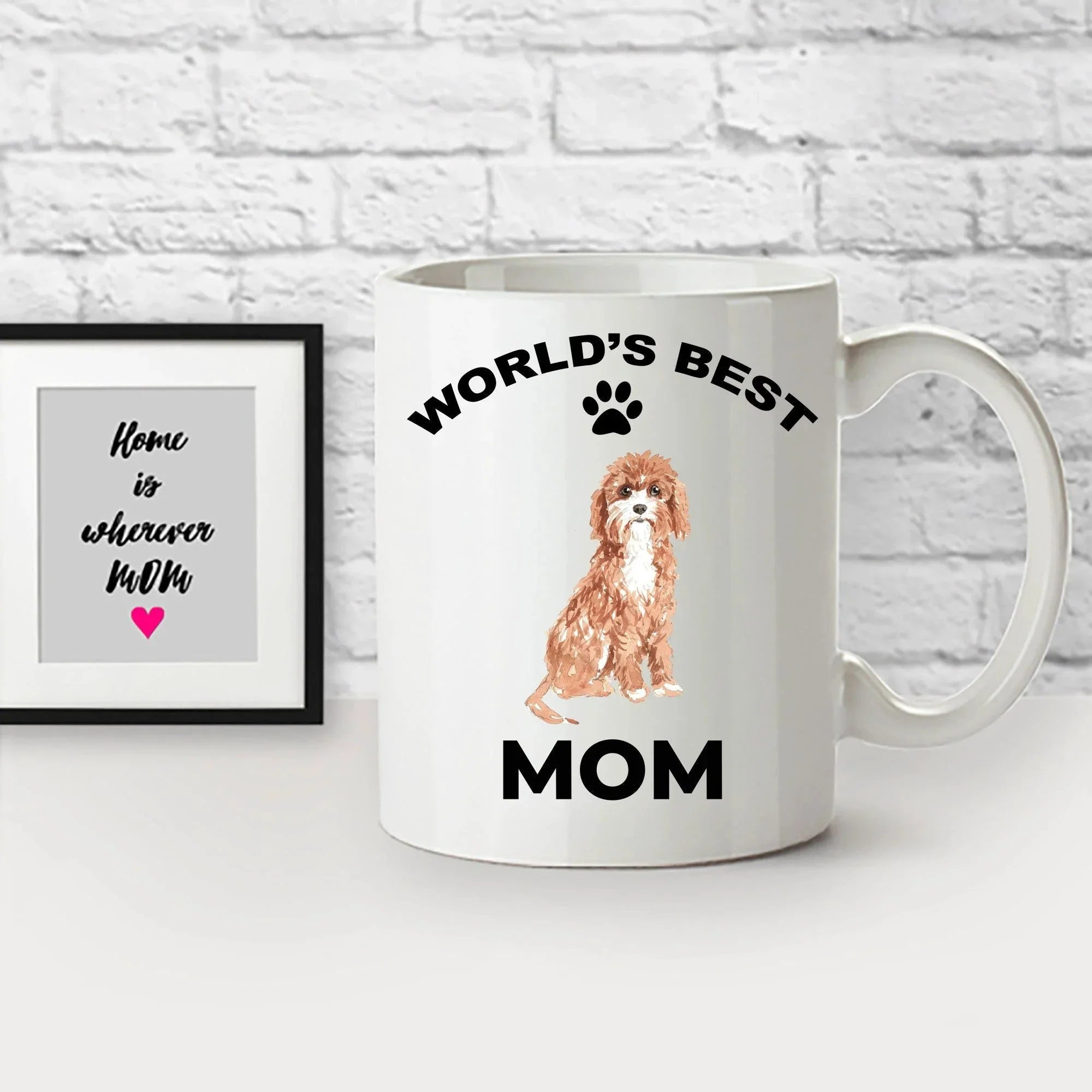 Cavapoo Best Mom mugs - white ceramic and two tone