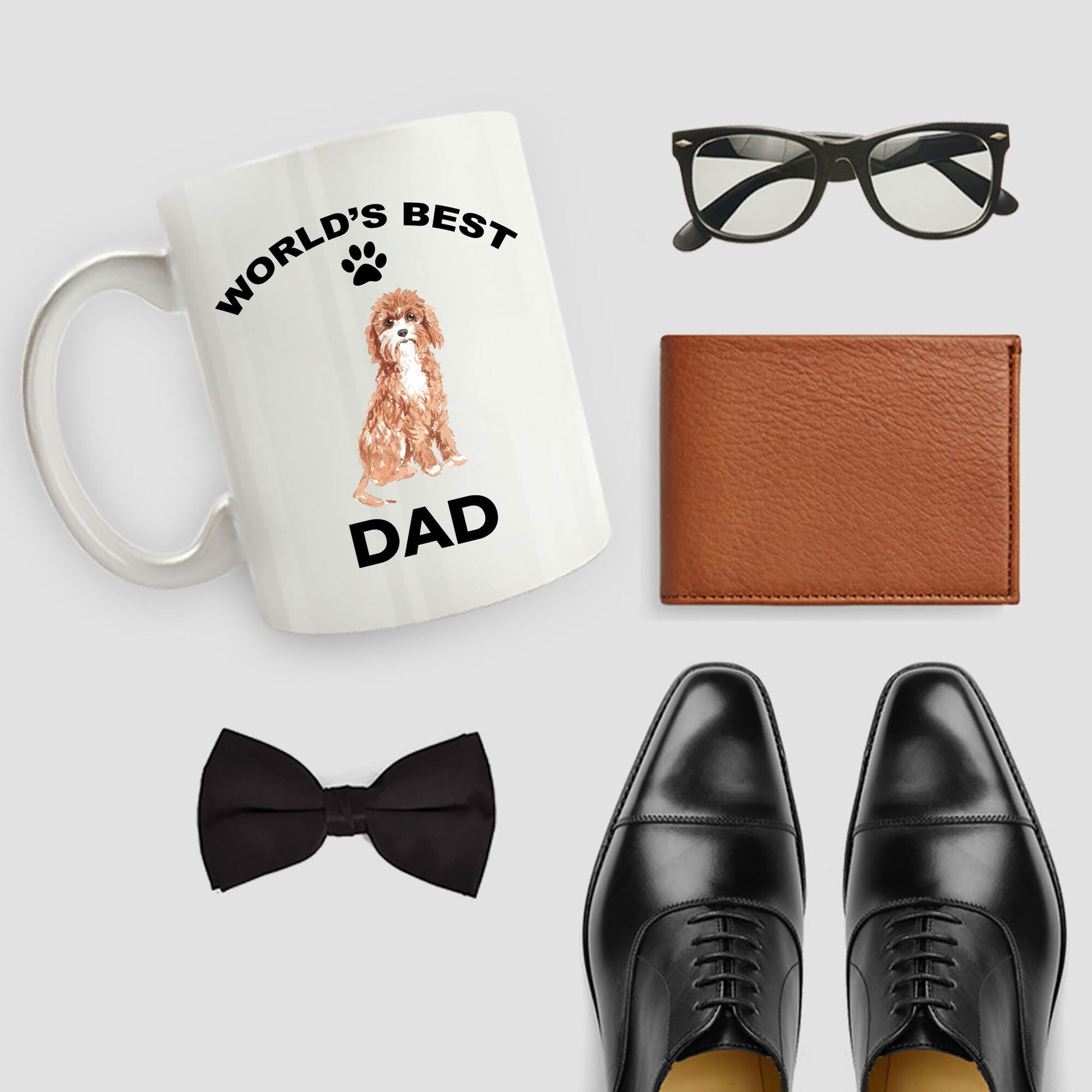 Cavapoo Best Dad coffee mug -white ceramic and two tone - Mallard Moon Gift Shop