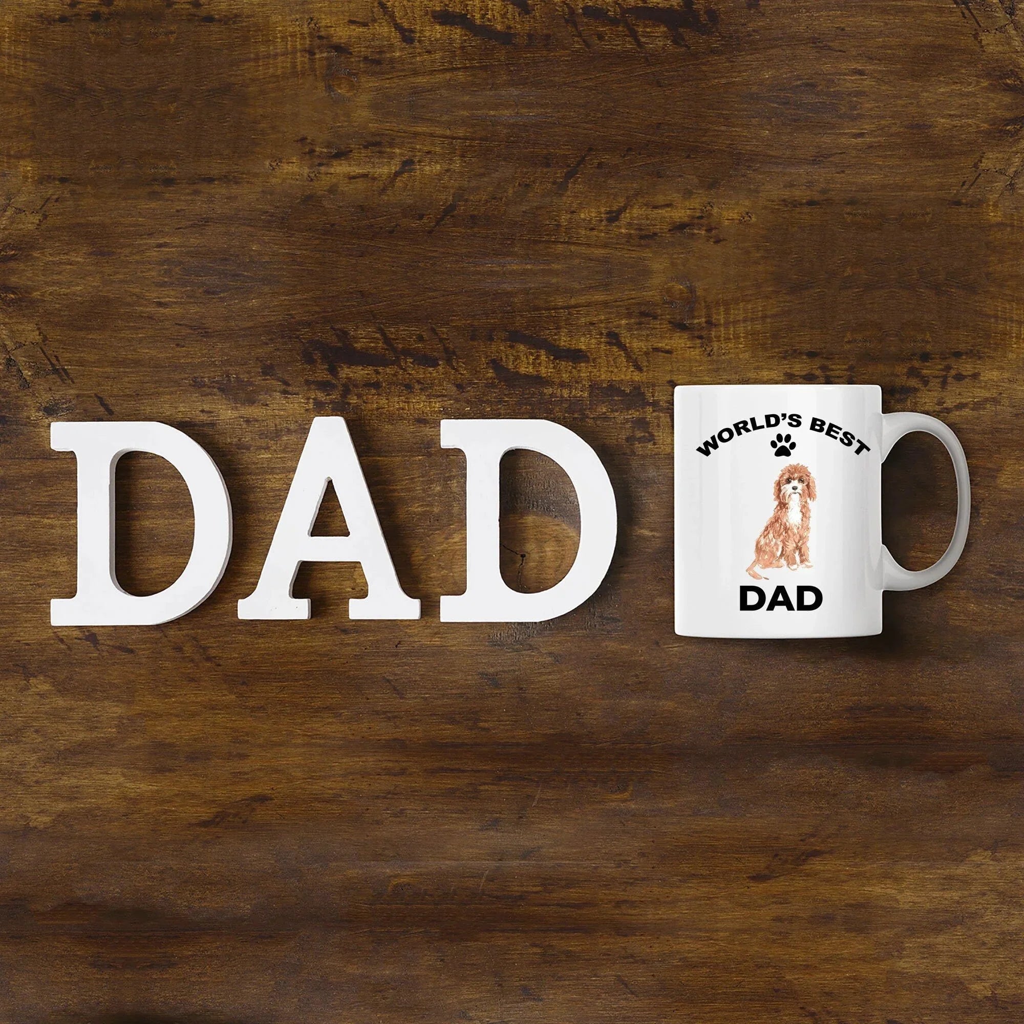 Cavapoo Best Dad coffee mug -white ceramic and two tone