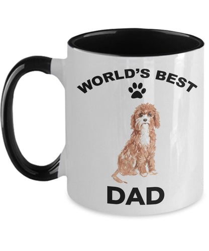 Cavapoo Best Dad coffee mug -white ceramic and two tone - Mallard Moon Gift Shop