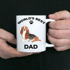 Basset Hound Best Dad watercolor print coffee mug