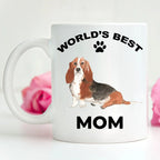 Basset Hound Best Mom coffee mug watercolor print