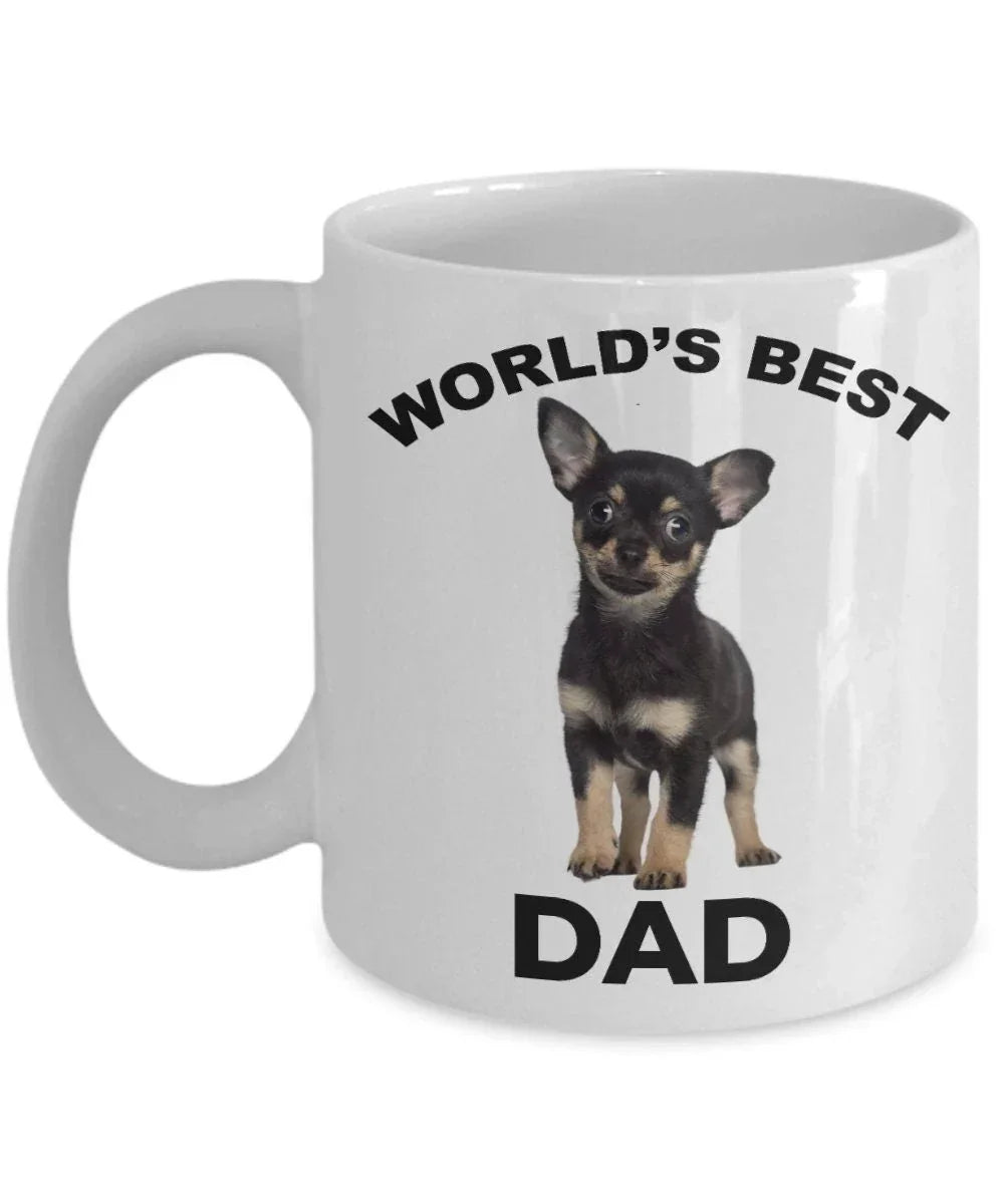 Chihuahua Puppy Best Dad mug - black and tan