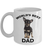 Chihuahua Puppy Best Dad mug - black and tan