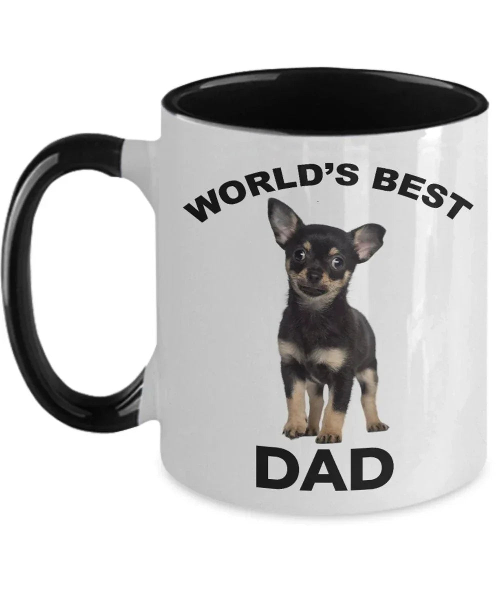 Chihuahua Puppy Best Dad mug - black and tan