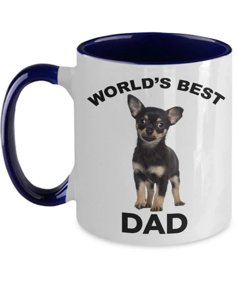 Chihuahua Puppy Best Dad mug - black and tan