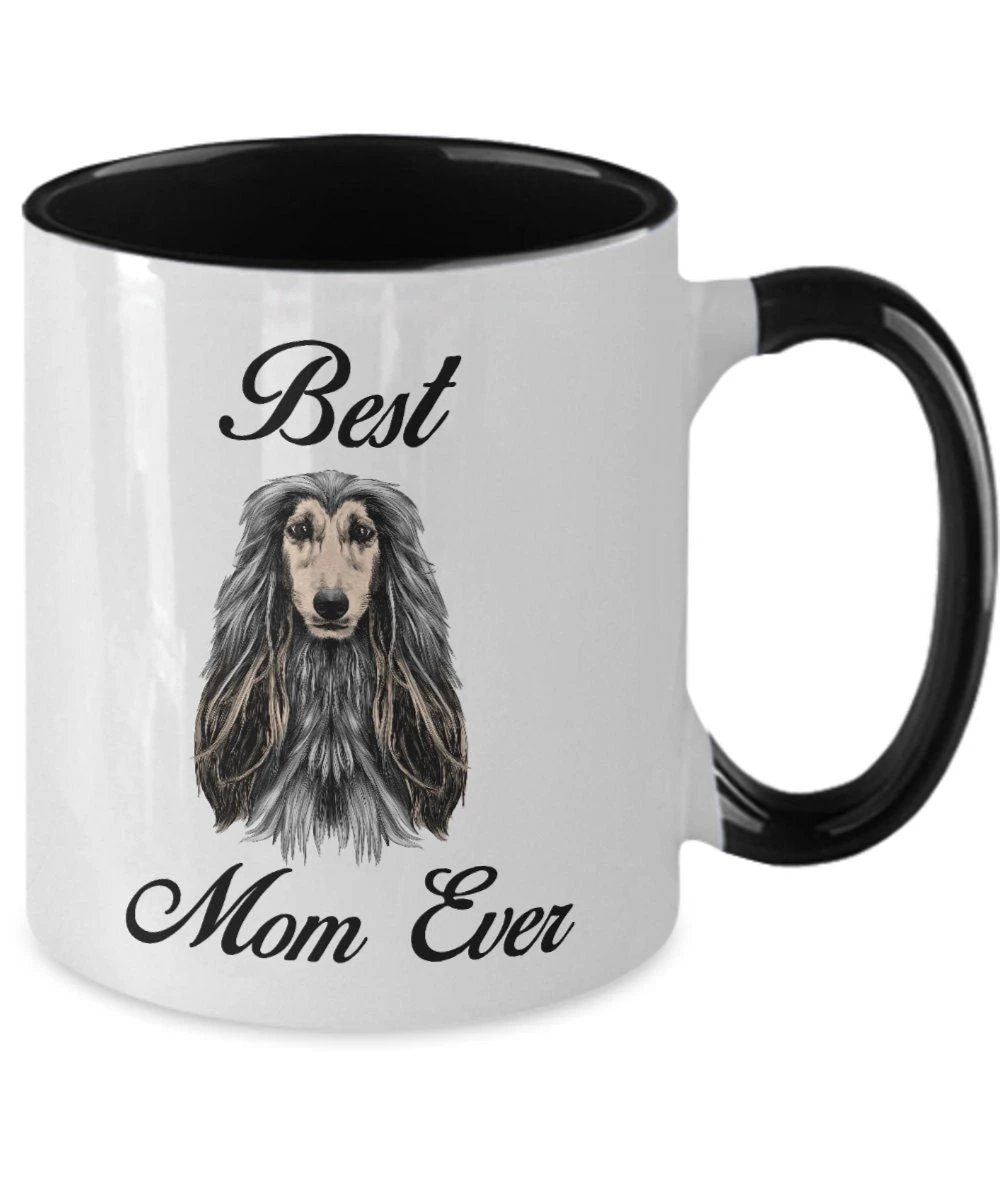 Best afghan hound mom ever two toned coffee mugs