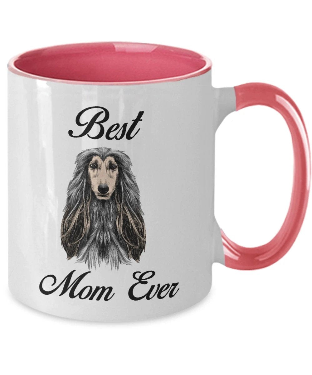Best afghan hound mom ever two toned coffee mugs