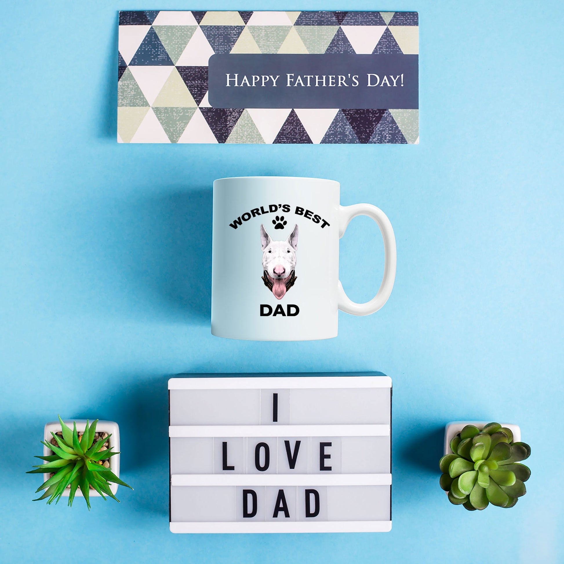Bull terrier dog dad coffee mug - Mallard Moon Gift Shop
