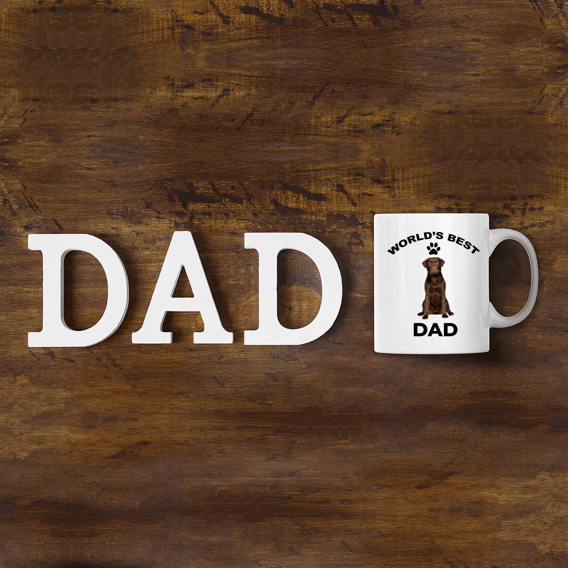 Chocolate Labrador Retriever Best Dad coffee mug - Mallard Moon Gift Shop