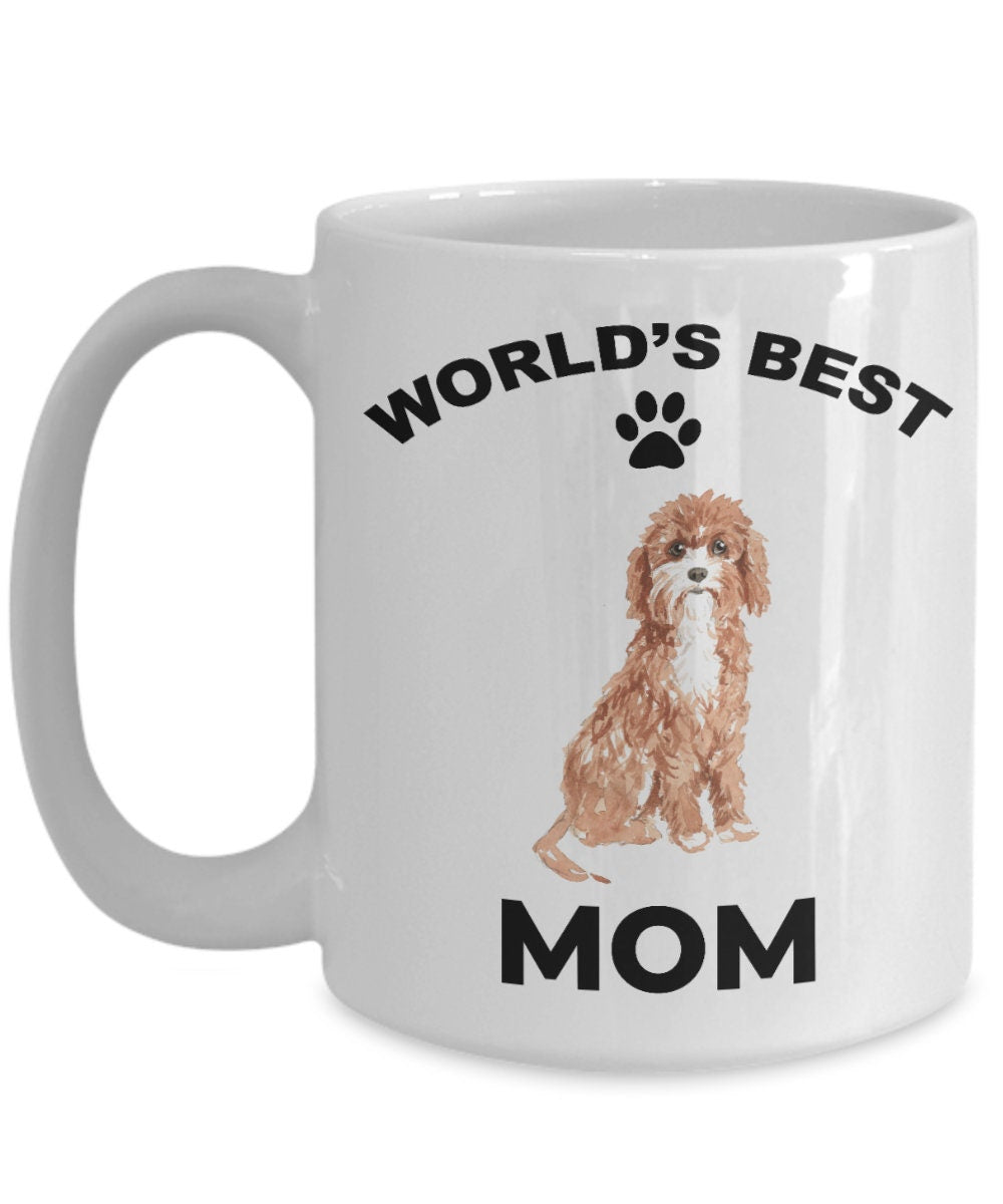 Cavapoo Best Mom mugs - white ceramic and two tone - Mallard Moon Gift Shop