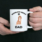 Cavapoo Best Dad coffee mug -white ceramic and two tone