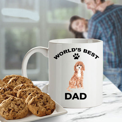 Cavapoo Best Dad coffee mug -white ceramic and two tone - Mallard Moon Gift Shop