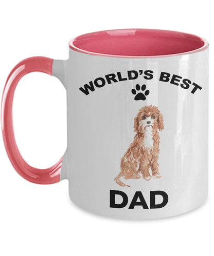 Cavapoo Best Dad coffee mug -white ceramic and two tone - Mallard Moon Gift Shop