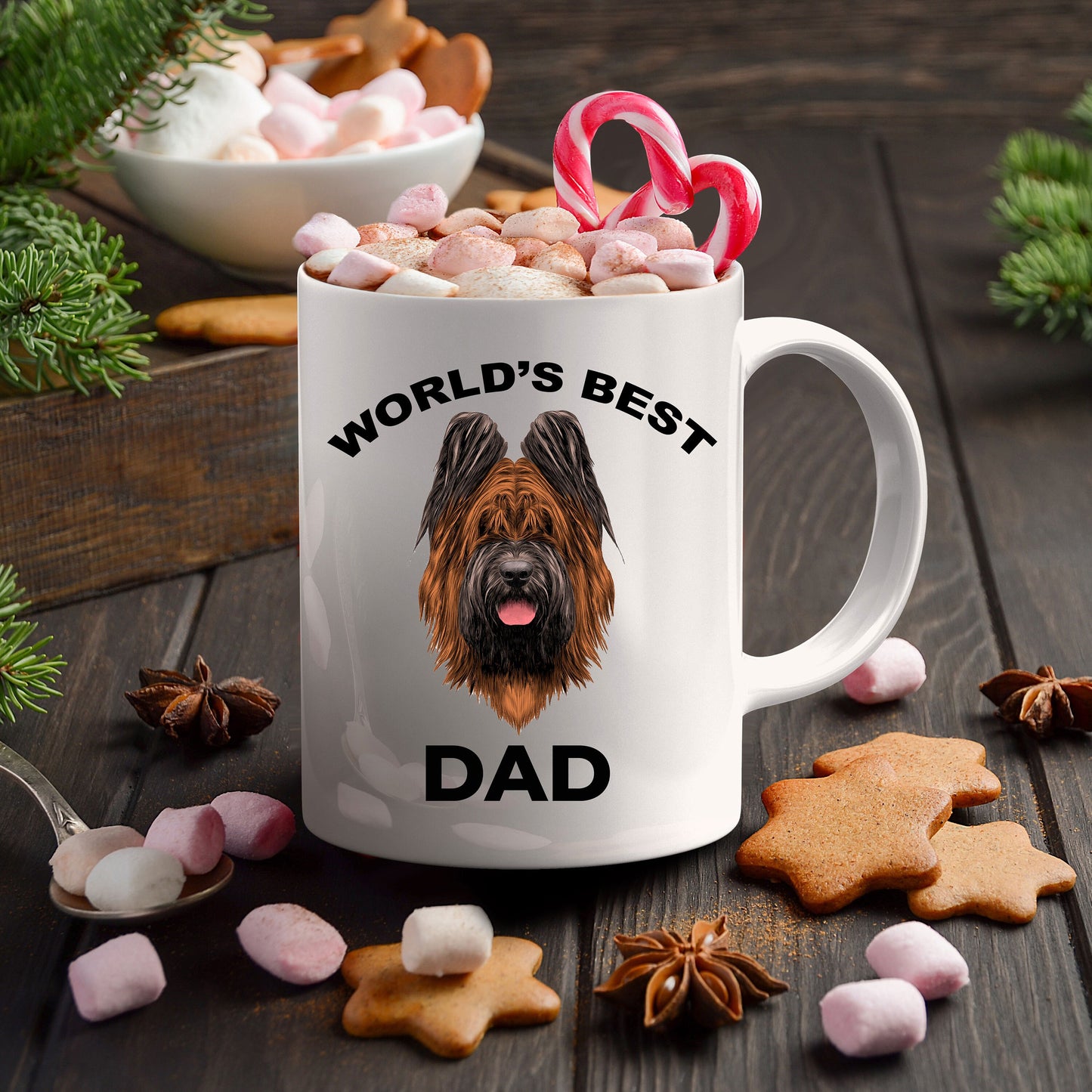 Briard Best Dog Dad Coffee mug - Mallard Moon Gift Shop