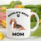 Basset Hound Best Mom coffee mug watercolor print