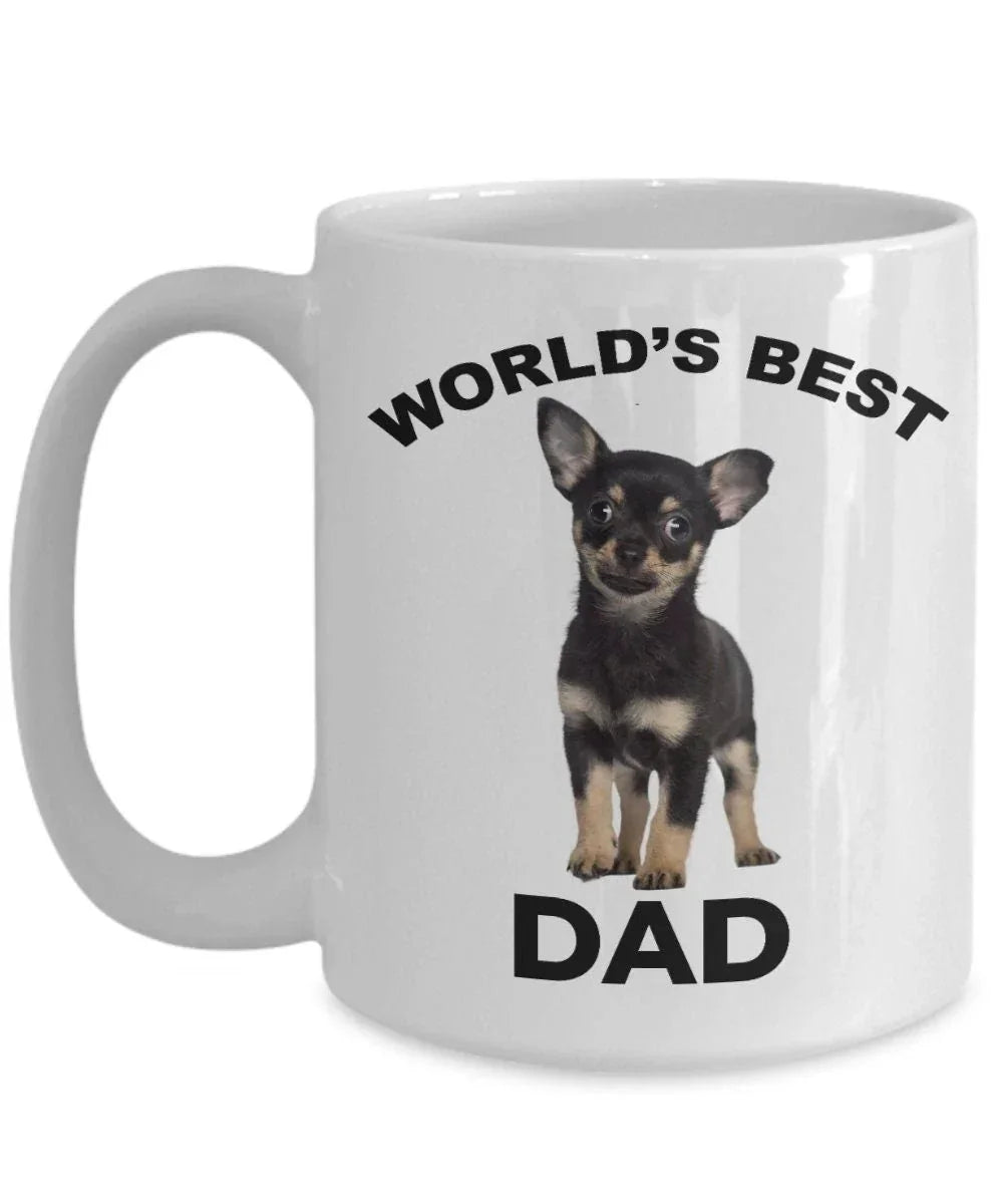Chihuahua Puppy Best Dad mug - black and tan