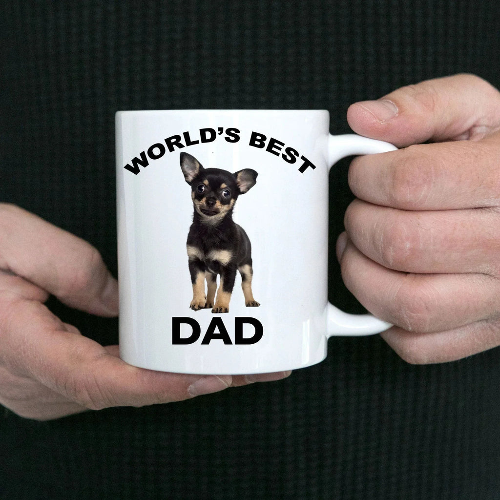 Chihuahua Puppy Best Dad mug - black and tan