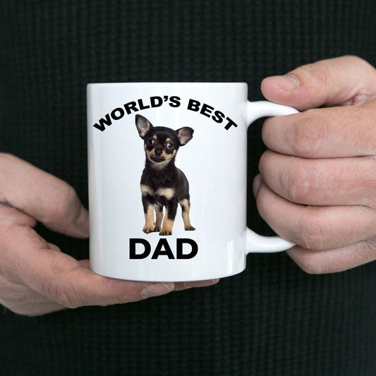 Chihuahua Puppy Best Dad mug - black and tan