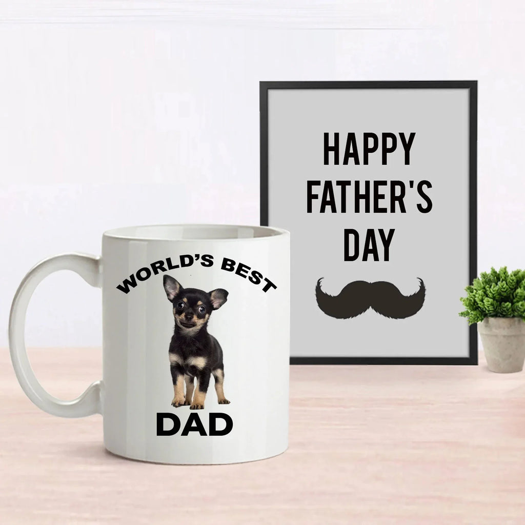Chihuahua Puppy Best Dad mug - black and tan