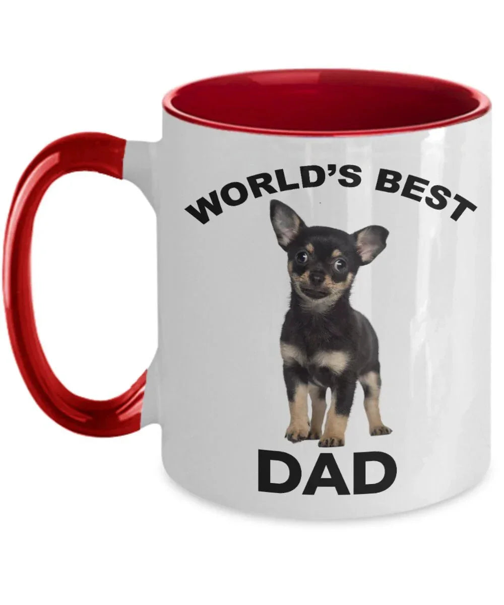 Chihuahua Puppy Best Dad mug - black and tan