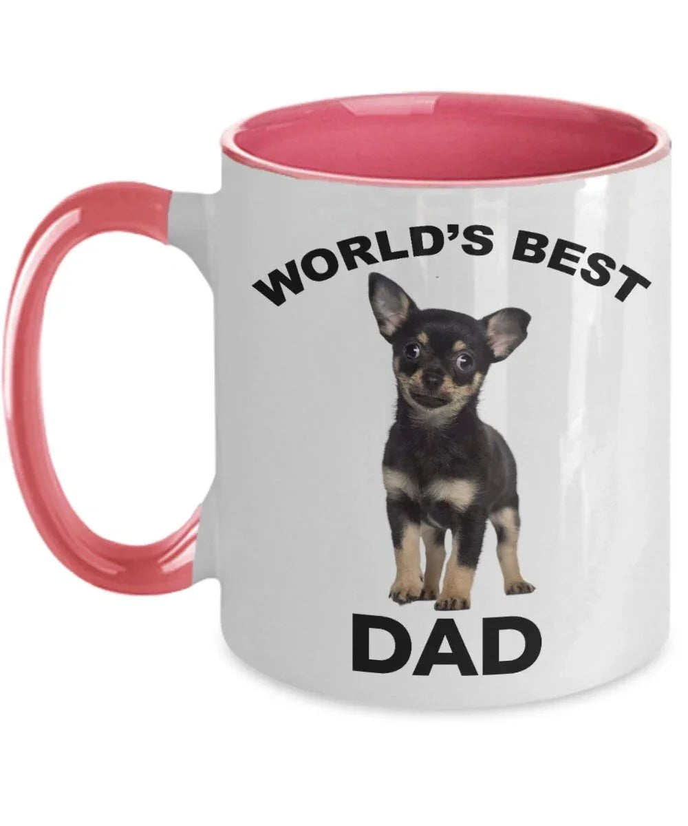 Chihuahua Puppy Best Dad mug - black and tan