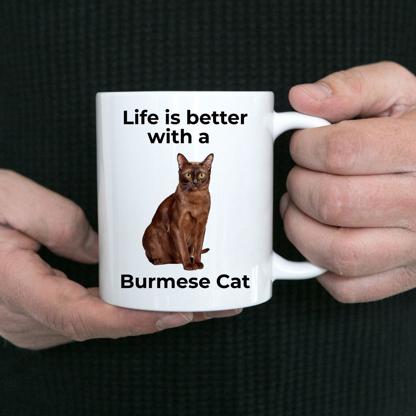 Burmese Cat Coffee Mug - Life is Better - Mallard Moon Gift Shop