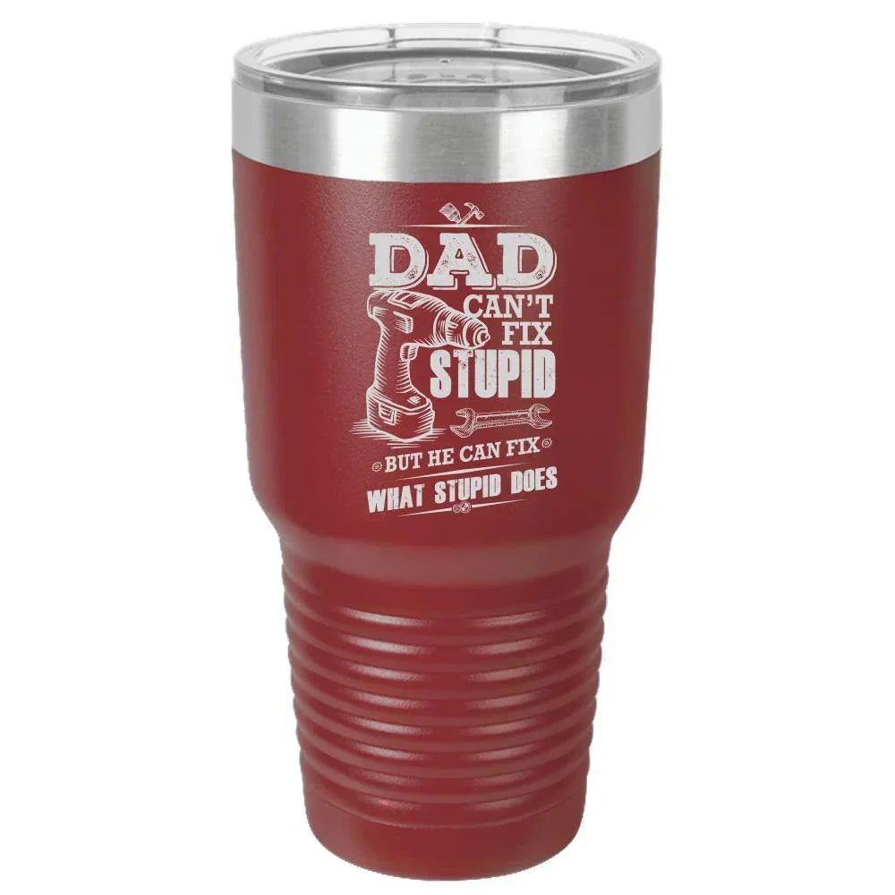 Funny Dad Color Polar Camel - 30 oz Ringneck Tumbler {Laser Etched No Colored Art}
