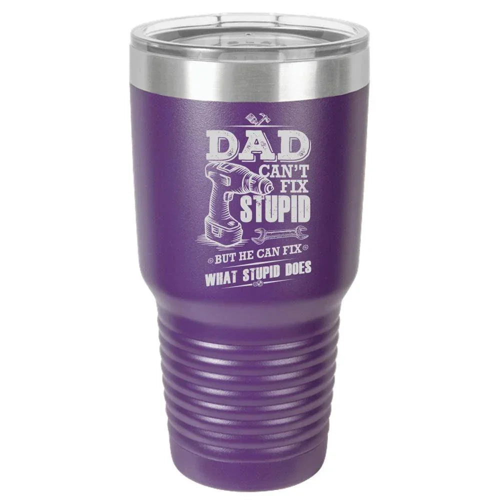 Funny Dad Color Polar Camel - 30 oz Ringneck Tumbler {Laser Etched No Colored Art}