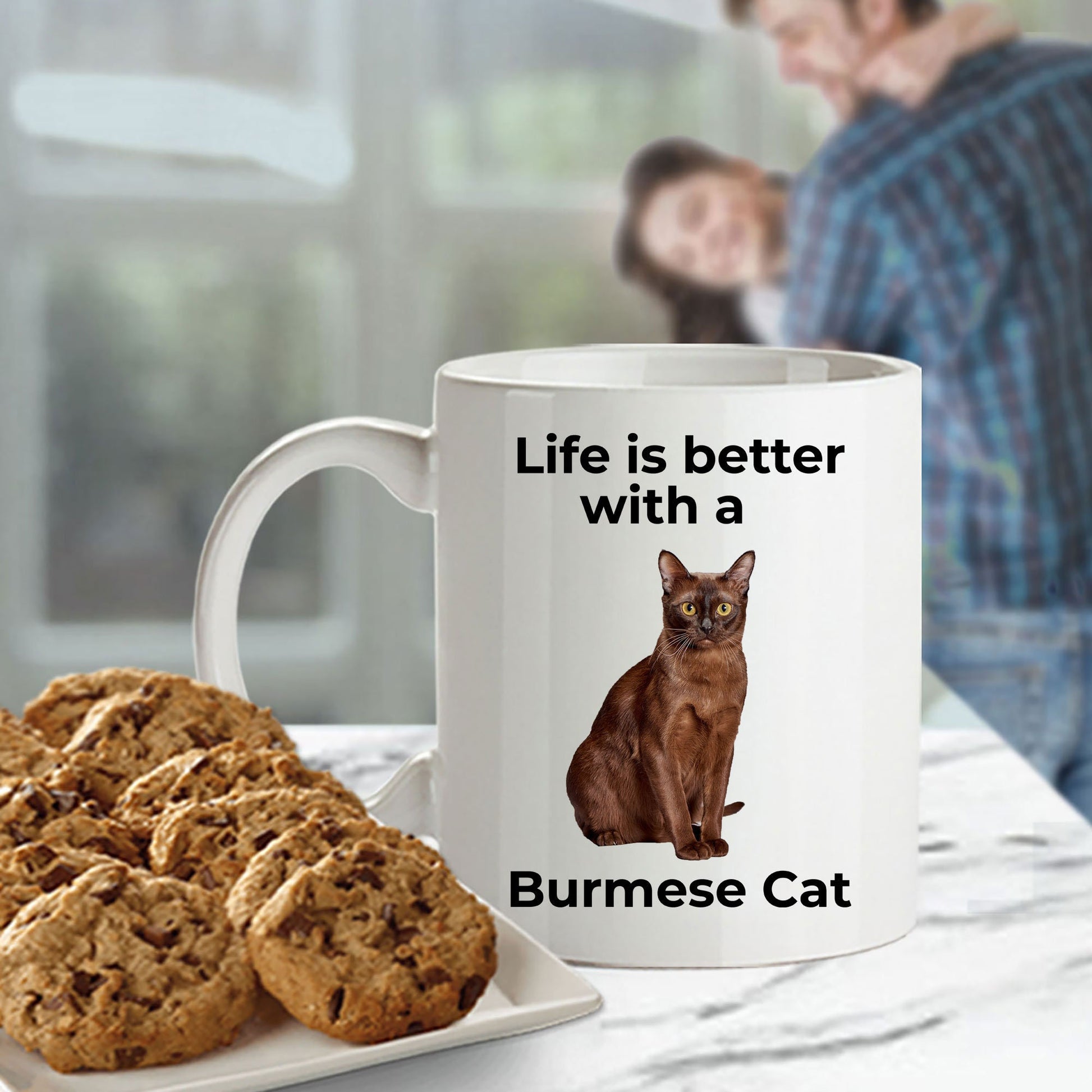 Burmese Cat Coffee Mug - Life is Better - Mallard Moon Gift Shop