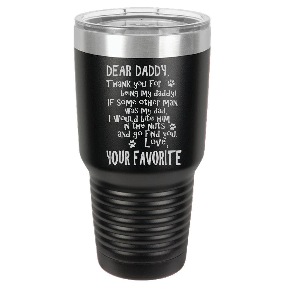 Funny Dog Dad Polar Camel - 30 oz Ringneck Tumbler {Laser Etched No Colored Art} - Mallard Moon Gift Shop