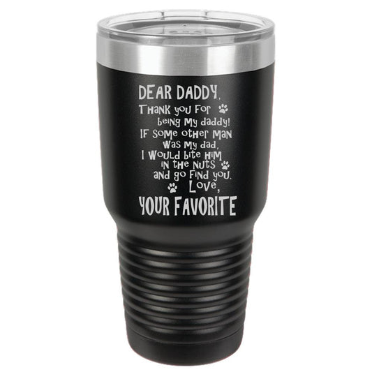 Funny Dog Dad Polar Camel - 30 oz Ringneck Tumbler {Laser Etched No Colored Art}