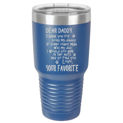 Funny Dog Dad Polar Camel - 30 oz Ringneck Tumbler {Laser Etched No Colored Art} - Mallard Moon Gift Shop