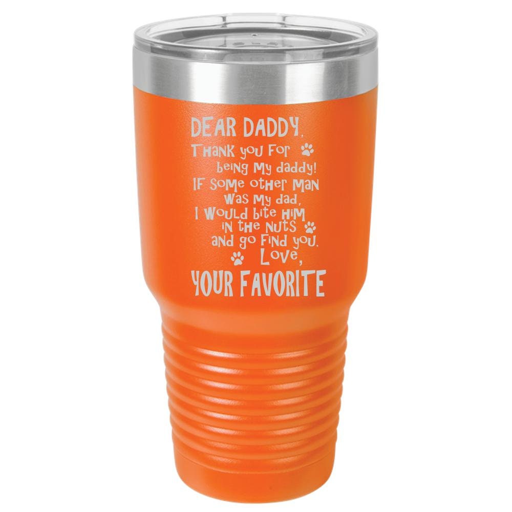 Funny Dog Dad Polar Camel - 30 oz Ringneck Tumbler {Laser Etched No Colored Art} - Mallard Moon Gift Shop