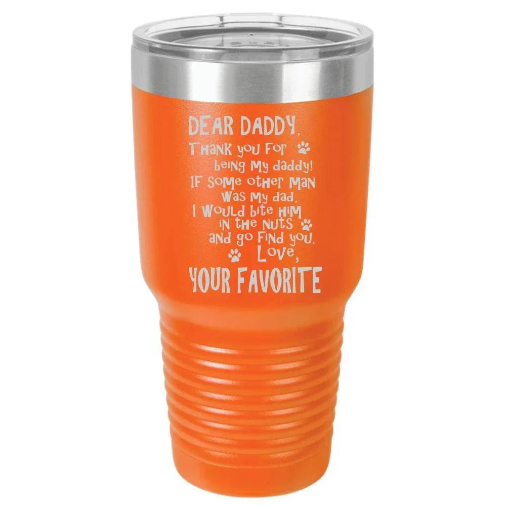 Funny Dog Dad Polar Camel - 30 oz Ringneck Tumbler {Laser Etched No Colored Art}