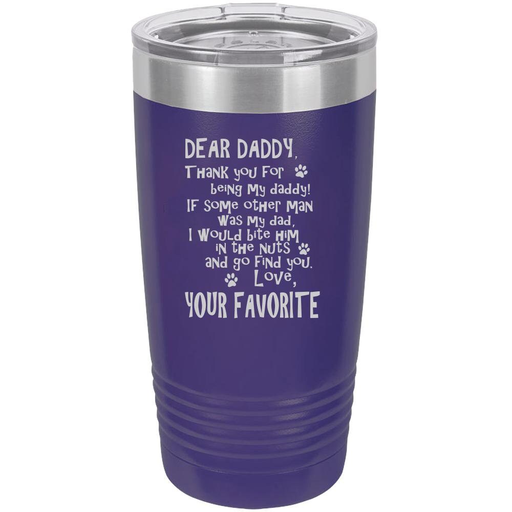 Funny Dog Daddy Polar Camel - 20 oz Ringneck Tumbler {Laser Etched No Colored Art} - Mallard Moon Gift Shop