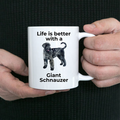 Giant Schnauzer Dog Coffee Mug - Life is Better - Mallard Moon Gift Shop