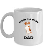 Brittany Spaniel Dog Dad Coffee Mug White, Black, Navy, Red Two Tone
