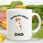 Brittany Spaniel Dog Dad Coffee Mug White, Black, Navy, Red Two Tone