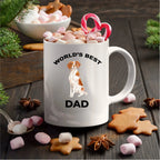 Brittany Spaniel Dog Dad Coffee Mug White, Black, Navy, Red Two Tone