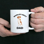 Brittany Spaniel Dog Dad Coffee Mug White, Black, Navy, Red Two Tone