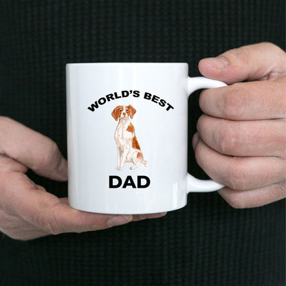 Brittany Spaniel Dog Dad Coffee Mug White, Black, Navy, Red Two Tone - Mallard Moon Gift Shop