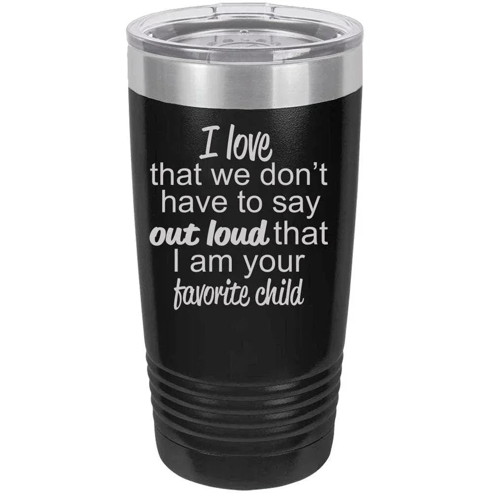 Favorite Child Gift for Mother or Father Polar Camel - 20 oz Ringneck Tumbler {Laser Etched No Colored Art}