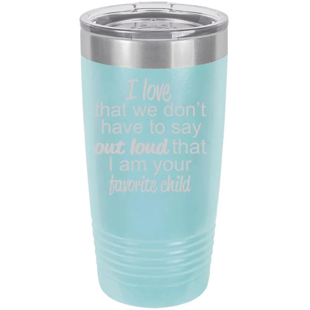 Favorite Child Gift for Mother or Father Polar Camel - 20 oz Ringneck Tumbler {Laser Etched No Colored Art}