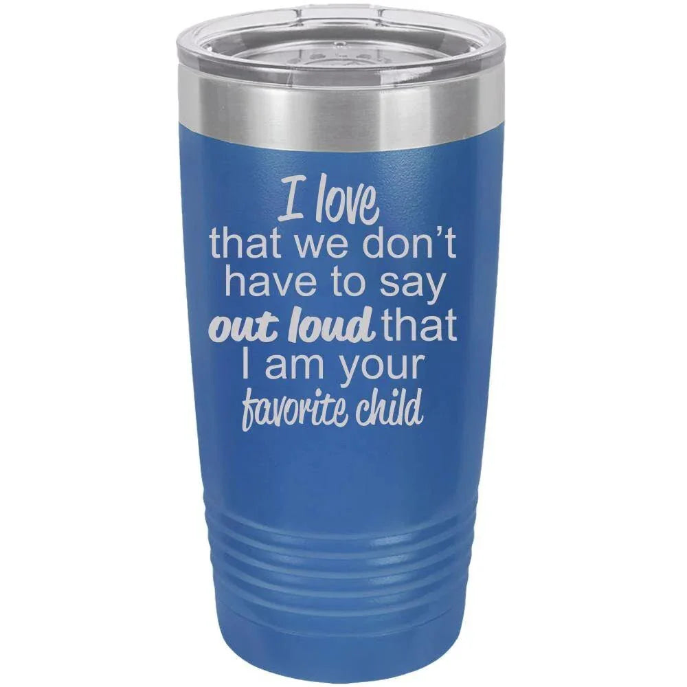 Favorite Child Gift for Mother or Father Polar Camel - 20 oz Ringneck Tumbler {Laser Etched No Colored Art}