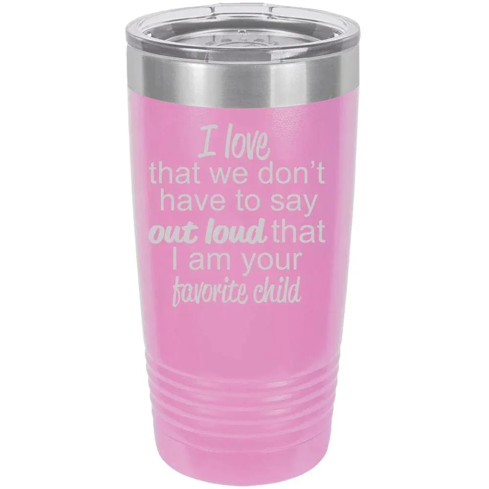 Favorite Child Gift for Mother or Father Polar Camel - 20 oz Ringneck Tumbler {Laser Etched No Colored Art}