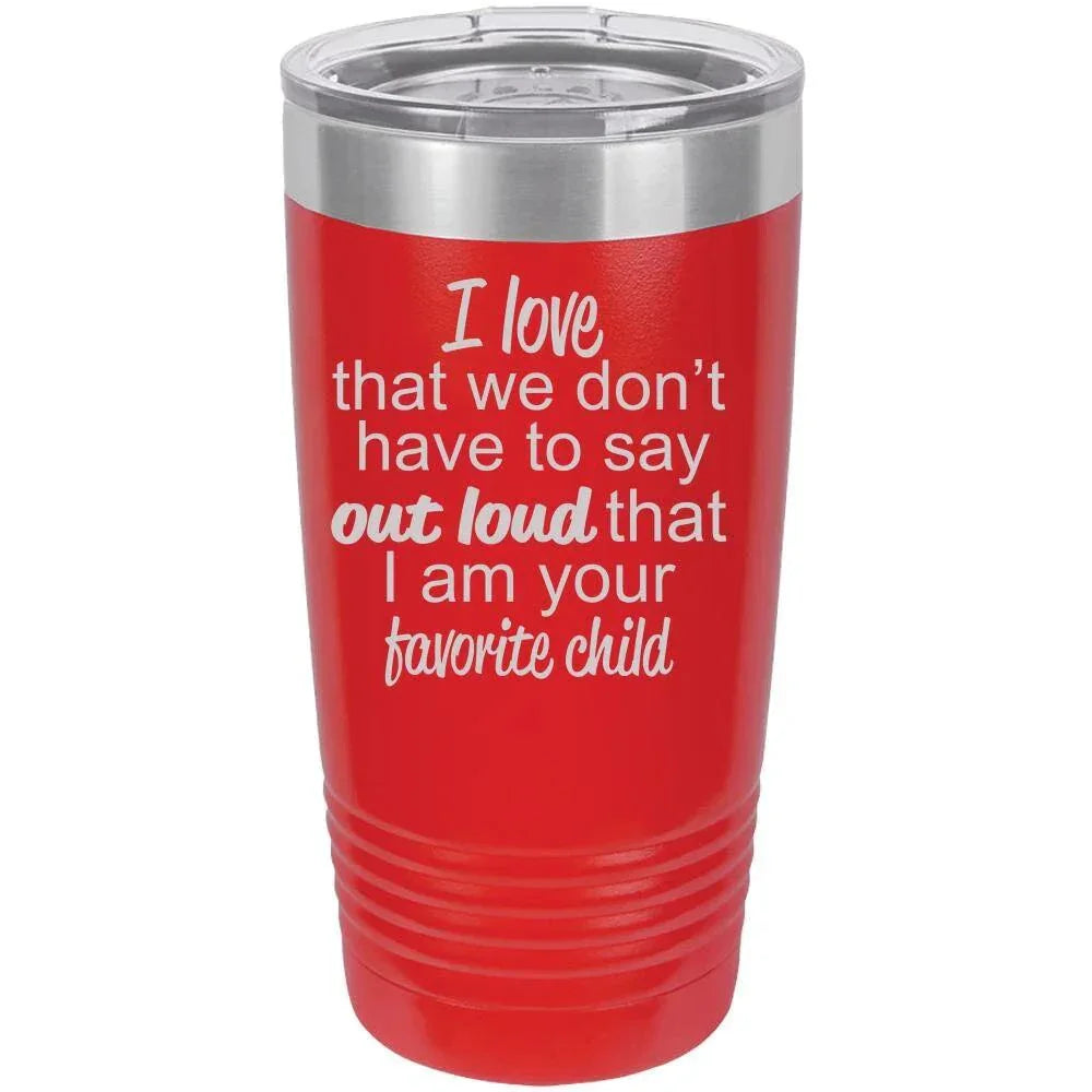 Favorite Child Gift for Mother or Father Polar Camel - 20 oz Ringneck Tumbler {Laser Etched No Colored Art}