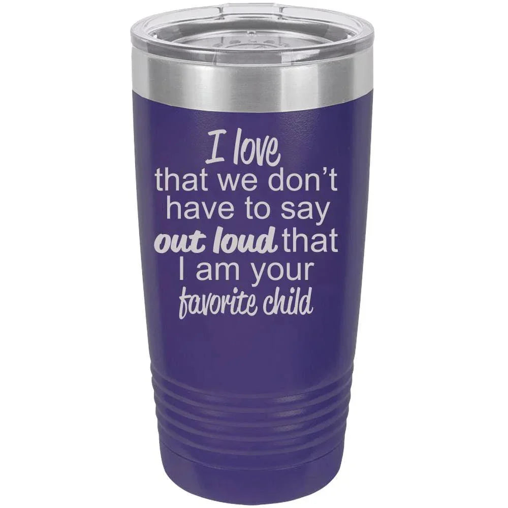 Favorite Child Gift for Mother or Father Polar Camel - 20 oz Ringneck Tumbler {Laser Etched No Colored Art}