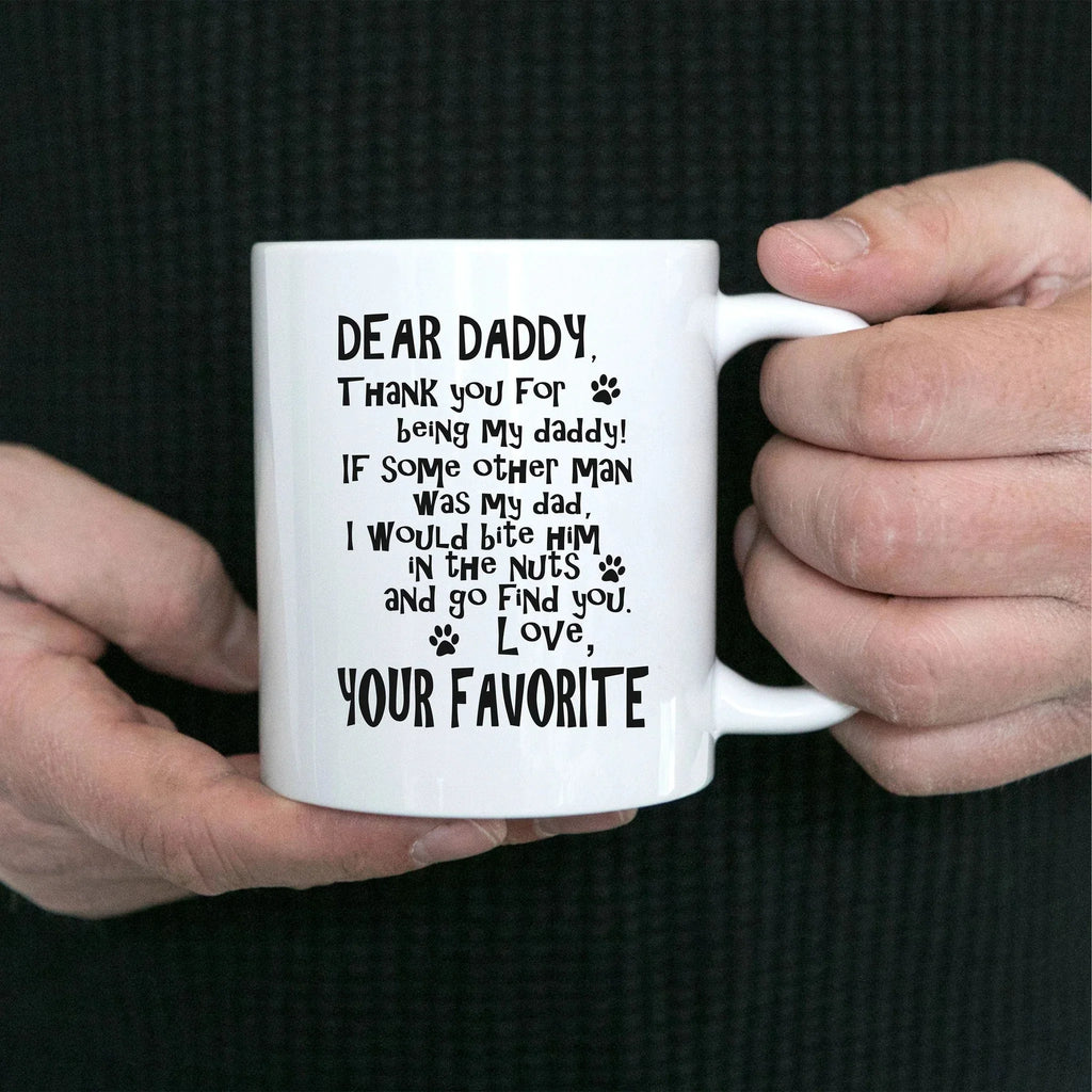 Dear Daddy Funny dog dad ceramic coffee mug